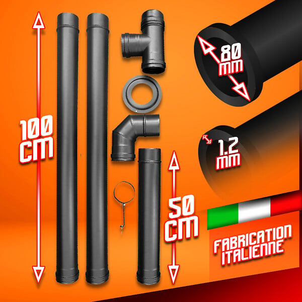 WARM TECH - Kit installation poele a pellets - large