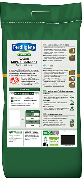 FERTILIGEN - Gazon Super Résistant Label Rouge 200m² - large