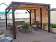 HABRITA - Auvent VENETO bois avec ventelles réglables toit et mur 12.20m2 - vignette
