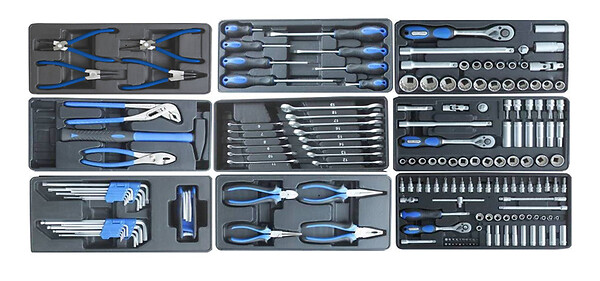 WORK MEN - Work Men - Servante Métallique 3 Tiroirs Avec 182 Accessoires - large