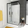 AURLANE - Cabine de douche rectangle 80x110x230cm à motif carreaux de métro - UNDERGROUND RECTANGLE 110 - vignette