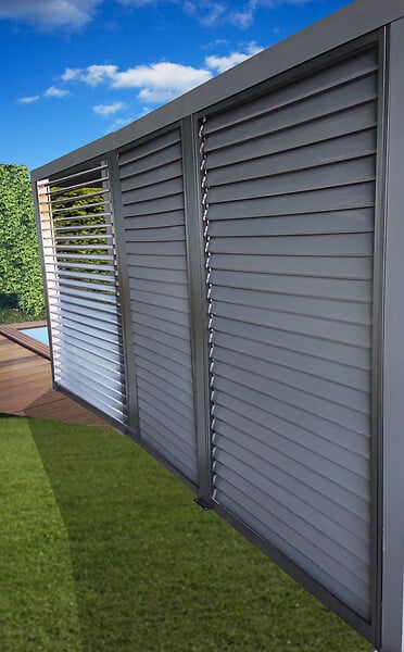 HABRITA - Ventelles aluminium mobiles pour côté 3.6m pour PER3630BI et PER3660BI - large
