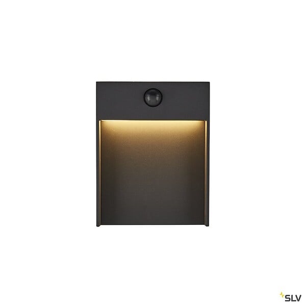 SLV - Applique extérieure SLV FLATT SENSOR, anthracite, LED, 16W, détecteur de mouvements - large
