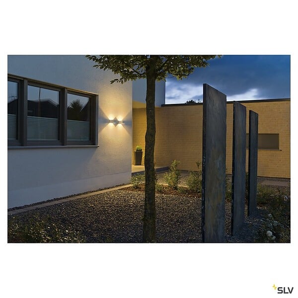 SLV - Applique extérieure SLV LOGS avec LED intégrée, blanc, 10W, 3000K, IP46 - large