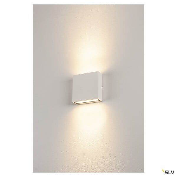 SLV - Applique extérieure SLV BIG QUAD UP/DOWN, blanc avec LED intégrée, 8,2W, 3000K, IP54 - large