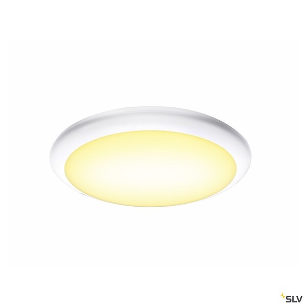 SLV - Applique et plafonnier extérieur SLV RUBA, blanc, avec LED intégrée - Ø 27 cm - large