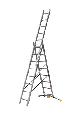 HAILO - Echelle transformable 3 plans 3x8 échelons - 5.80m - large