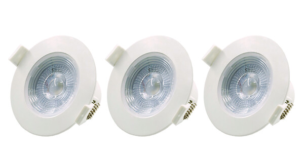 MODE DE VIE - Spot à encastrer avec LED intégrée - Lot de 3 - Blanc - 5W - large