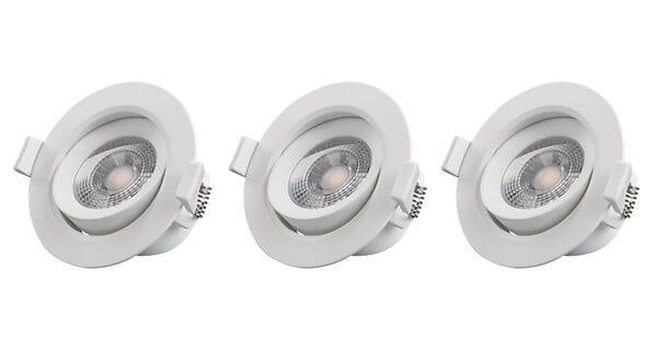 MODE DE VIE - Spot à encastrer avec LED intégrée - Lot de 3 - Blanc - 5W - large