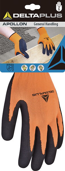 DELTA PLUS - Gants PES orange latex taille 7 - large