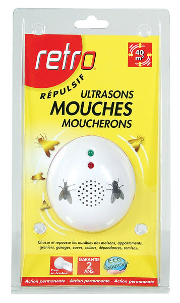RETRO - Répulsif ultrasons mouches moucherons - large