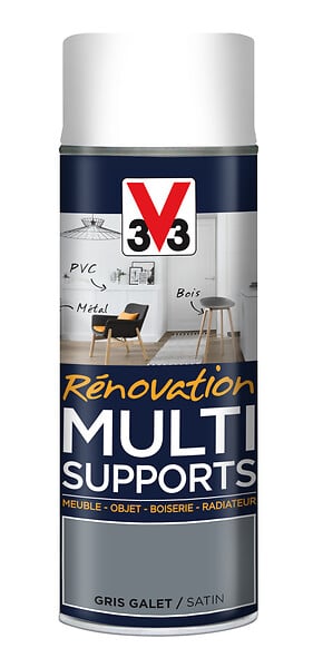 V33 PEINTURE - Peinture Renov multi-sup Satin Gris galet Aerosol 400ml - large