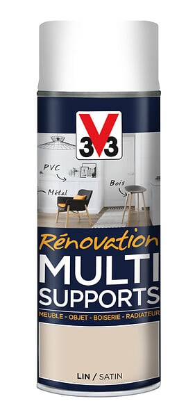V33 PEINTURE - Peinture Renov multi-supports Satin Lin Aerosol 400ml - large