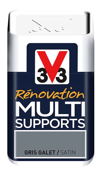 V33 PEINTURE - Peinture Renov multi-sup Satin Gris galet Testeur 75ml - large