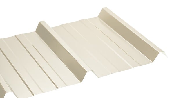 ONDOMETAL - Tôle acier galvanisé laqué nervuré - Beige - 200x105cm - 0,5mm - large
