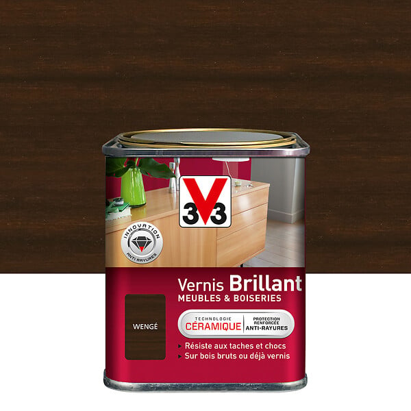 V33 BOIS - Vernis brillant wenge 0.25 litre - large
