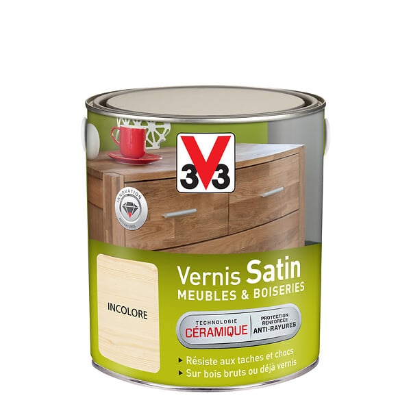 V33 BOIS - Vernis satin incolore boiseries - 2.5L - large