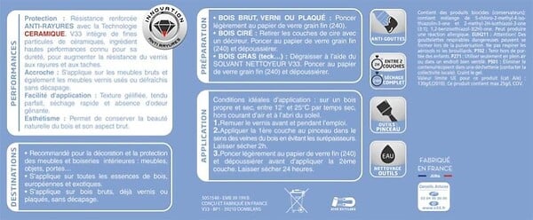 V33 BOIS - Vernis mat acajou clair 0.25 litre - large