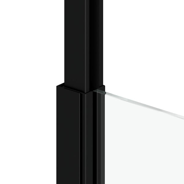 AURLANE - Pare baignoire 75x153cm extensible jusqu’à 202cm - aluminium noir mat - verre trempé 6mm - STRETCHY - large