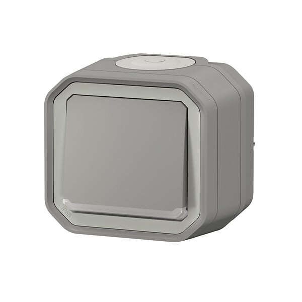 LEGRAND - Plexo poussoir lumineux  - Gris -  saillie - large