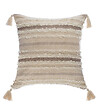 ATMOSPHERA - Coussin déhoussable Brillant avec Pompons 59 x 59 cm - vignette