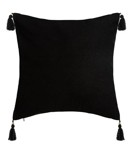 ATMOSPHERA - Housse de Coussin Tropiques et Pompons 40 x 40 cm - large