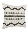 ATMOSPHERA - Housse de coussin  en coton Ivoire et Gris tufté 40 x 40 cm - vignette
