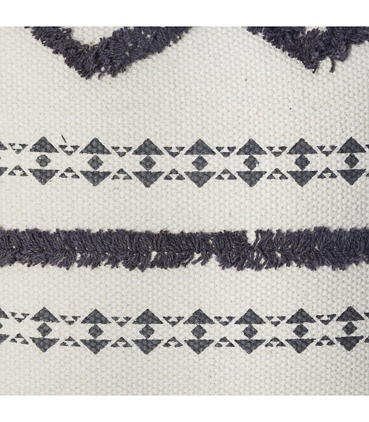 ATMOSPHERA - Housse de coussin  en coton Ivoire et Gris tufté 40 x 40 cm - large