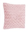 ATMOSPHERA - Coussin déhoussable en Fourrure Bouclée Rose 45 x 45 cm - vignette