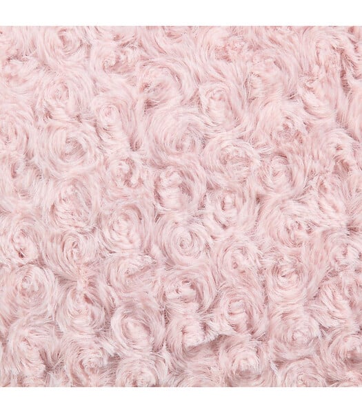 ATMOSPHERA - Coussin déhoussable en Fourrure Bouclée Rose 45 x 45 cm - large