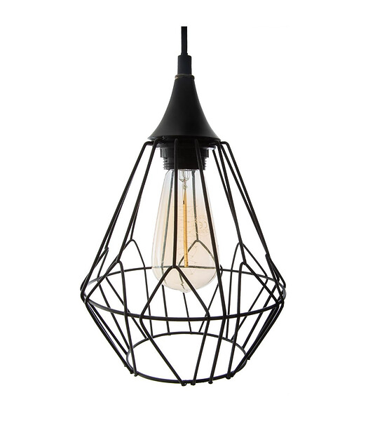 ATMOSPHERA - Luminaire Lustre 3 Suspensions en Métal filaire Noir - large