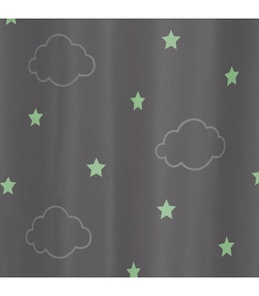 ATMOSPHERA - Rideau occultant Gris avec Étoiles phosphorescentes 140 x 250 cm - large