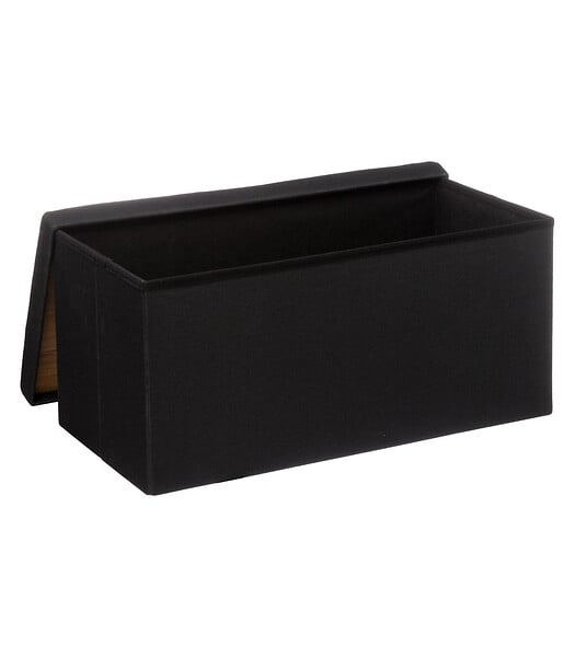 5 FIVE SIMPLY SMART - 2 en 1 Pouf pliant double et Coffre de rangement Noir 76 x 37.5 cm - large