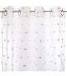 ATMOSPHERA - Rideau Voilage multi Pompons Rose 140 x 240 cm - vignette