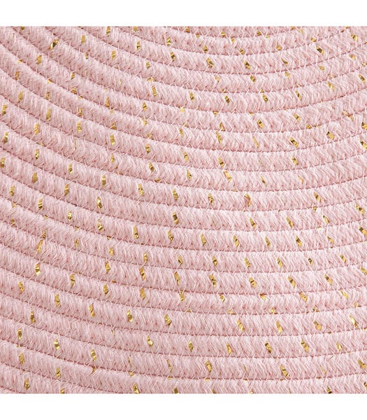 ATMOSPHERA - Tapis enfant Rose et Lurex doré à franges D 90 cm - large
