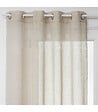 ATMOSPHERA - Voilage à œillets Beige effet lin avec motifs ajourés 140 x 240 cm - vignette