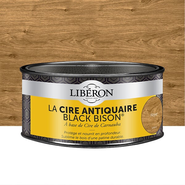 LIBERON - Cire antiquaire pâte Black Bison Noyer Pot 0.5l - large