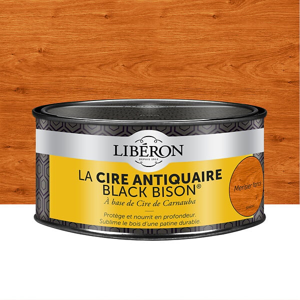 LIBERON - Cire antiquaire pâte Black Bison Merisier fonce Pot0.5l - large