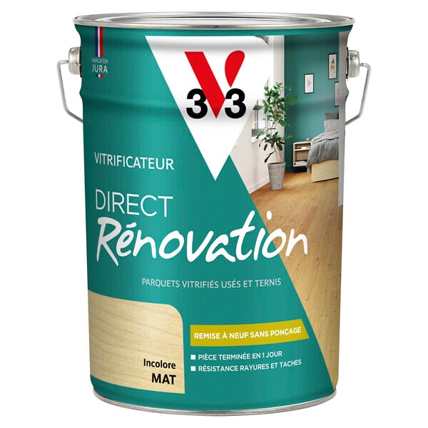 V33 BOIS - Vitrificateur direct rénovation incolore mat 5 L - large