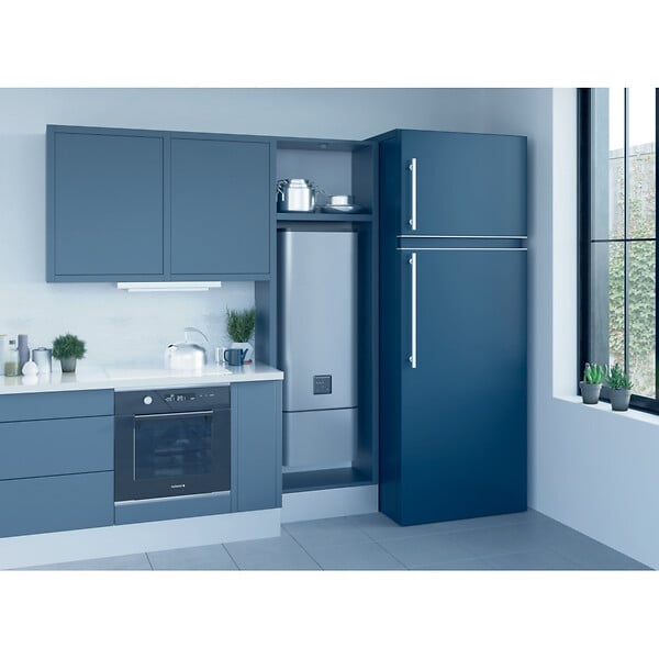 SAUTER - Cache-raccord chauffe-eau gris aluminium - 48.6x21.4x32cm - large