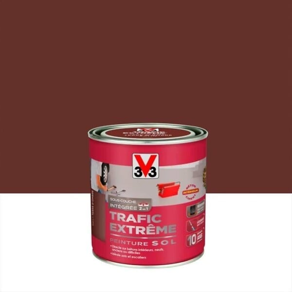 V33 PEINTURE - Peinture sol Trafic Extrême satin terre d'ombre 0.5 L - large