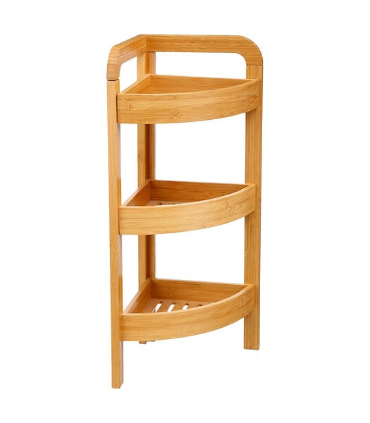 5 FIVE SIMPLY SMART - Étagère d'angle 3 niveaux en bambou - large