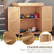 OUTSUNNY - Armoire de jardin sur pied double porte étagère et toit bitumé relevable dim. 74L x 43l x 88H cm bois sapin - vignette