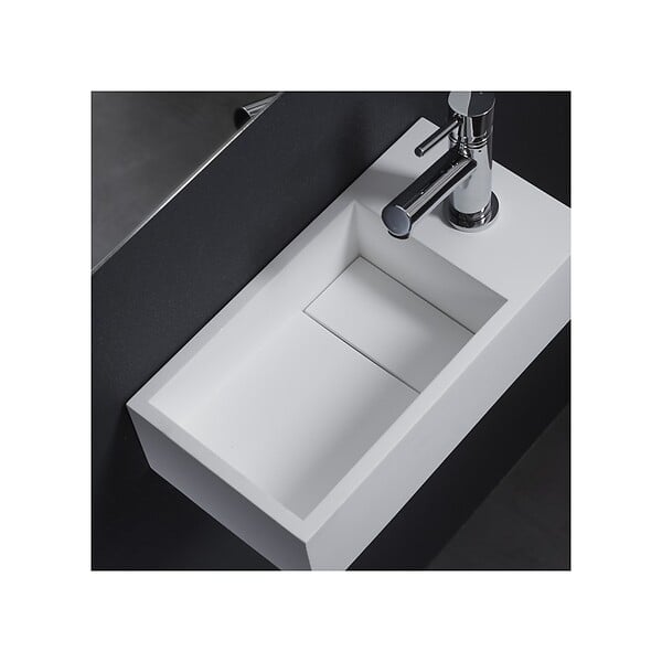 PLANETE BAIN - Lave-mains gain de place en solid surface Sacramento 35x18 cm - large