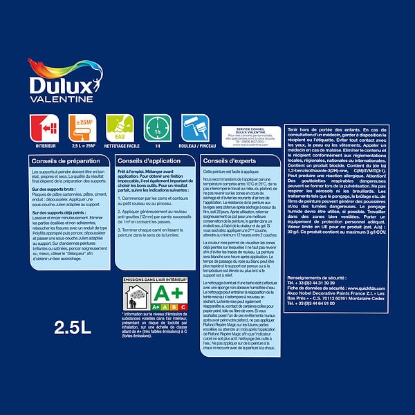 DULUX VALENTINE - Peinture Plafond Magic Dulux Valentine Mat 2.5L - large