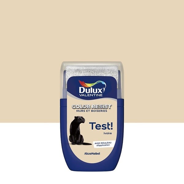 DULUX VALENTINE - Testeur Dulux Valentine Color Resist Mur et Boiserie Ivoire 0,03L - large