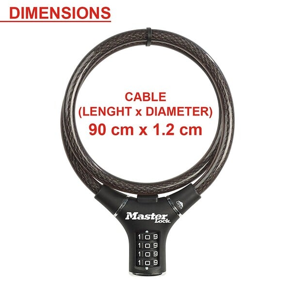 MASTER LOCK - Câble anti vol - Acier -  L90x1,2cm - large