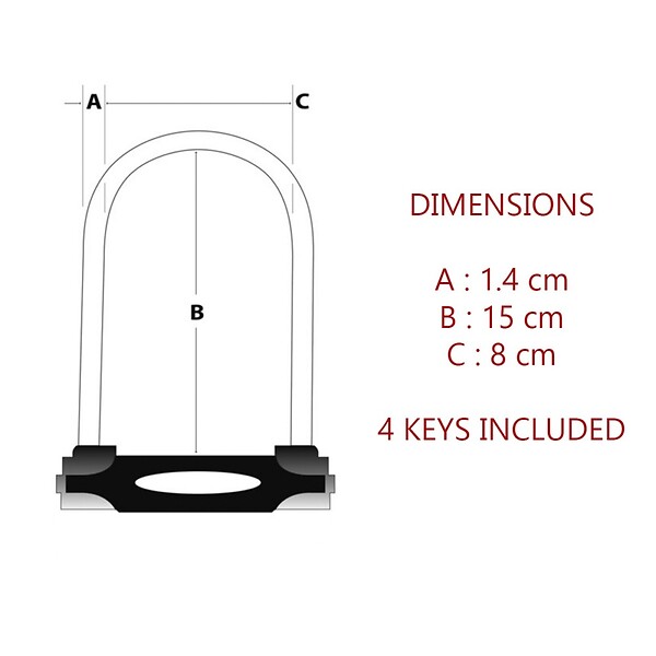 MASTER LOCK - Mini antivol U en acier 8278EURDPRO - large