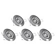 XANLITE - Lot de 5 spots LED encastrables avec ampoules GU10 incluses, 6W chacun, 345 lm, blanc chaud, 2700K, angle 36°, têtes orientables, durée de vie 15000 h - vignette
