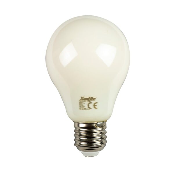 XANLITE - Ampoule Filament LED opaque, culot E27, forme A65, puissance 11,8W, équivalent 100W, flux 1521 lm, lumière blanc neutre 4000 K, usage intérieur - large
